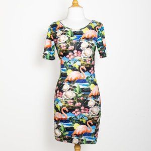 Topshop Flamingo Bodycon Dress